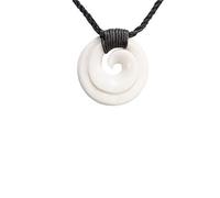 81stgeneration Hueso Tallado a Mano Maorí Símbolo Koru Espiral Collar Colgante de Hombre Mujer