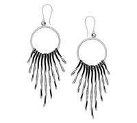 81stgeneration Karen Hill Tribe Aretes Pendientes Colgantes Tribales Largos Mujer Plata Fina 999