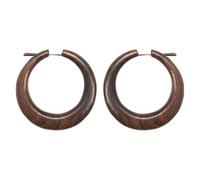 81stgeneration Par de Pendientes de Aro Grandes de Madera con Pasador de 5cm | Aros Cónicos de Madera Marrón Hechos a Mano para Mujer | Pendientes Tribales con para Festivales | Joyería Bohemia