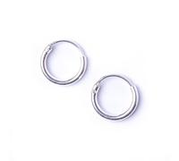 81stgeneration Pendientes Aro Pequeños Plata de Ley Forma Tubo Fino Mujer, 8mm | Aros Pequeños Sencillos Plata 925 Cierre Bisagra | Joyería Clásica Esencial | Diseño Minimalista Ligero