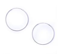 81stgeneration Pendientes de Aro Finos de Plata de Ley para Mujer de 4cm | Aros Grandes y Sencillos de Plata 925 con Cierre de Bisagra | Joyería Clásica Esencial | Diseño Minimalista y Ligero