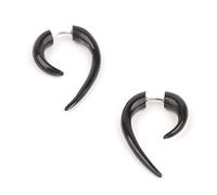 81stgeneration Pendientes Dilatadores Expansores Falsos de Cuerno Espigas Tribales Negros Largos