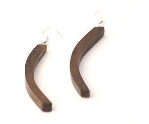 81stgeneration Pendientes Largos de Madera con Barra Curva para Mujer | Pendientes Colgantes Bohemios de Madera con Forma de Palo y Ganchos de Plata 925 | Joyería Geométrica Tribal