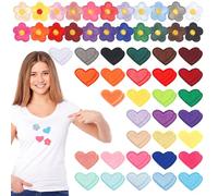 82 parches para planchar, incluyendo 62 parches en forma de corazón y 22 parches de flores para planchar, parches bordados para reparar ropa, vestidos, camisetas, sombreros, jeans, mochilas y zapatos