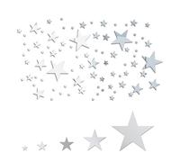82 Piezas Estrella Pegatinas Pared Espejo 3D Acrílico Estrellas Espejo Calcomanías Pegatinas de Estrellas para DIY la Decoración del Hogar del Papel Pintado