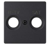 82 Tapa para mecanismo TV/SAT Concept (Negro, Plástico, IP20, Colocar)