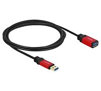 82753 Cable USB A-Hembra,USB A-Macho Dorado 2m Negro Metal DELOCK