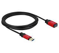 82754 Cable USB A-Hembra,USB A-Macho Dorado 3 Metros Negro Metal DELOCK