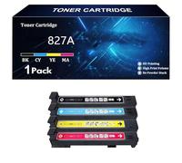 827A Cartuchos de Tóner de Alto Rendimiento, Compatibles para HP 827A CF300A CF301A CF302A CF303A. Funcionan para HP Color Laserjet M880z M880 M880z Impresoras,4 Color-4 Pack