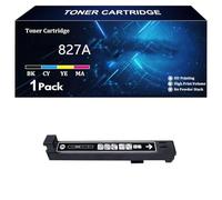 827A Cartuchos de Tóner de Alto Rendimiento, Compatibles para HP 827A CF300A CF301A CF302A CF303A. Funcionan para HP Color Laserjet M880z M880 M880z Impresoras,BK-1 Pack