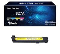 827A Cartuchos de Tóner de Alto Rendimiento, Compatibles para HP 827A CF300A CF301A CF302A CF303A. Funcionan para HP Color Laserjet M880z M880 M880z Impresoras,Y-1 Pack