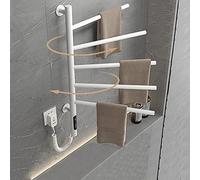 82w LCD Radiador Toallero Electrico, Secatoallas Electrico Pared RotacióN De 180°, Toallero Electrico BañO, TemporizacióN De 1 A 8 Horas, Temperatura Ajustada 45-70°,Blanco