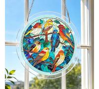 83 rompecabezas acrílicos para atrapar el sol, vidrieras de colores, decoración de gorrión de canción para puertas, jardín y ventana, kits de atrapasueños para adultos