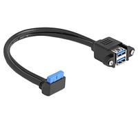 83007 Cable USB A-Hembra x2,conectores en ángulo 19pin 0,5m DELOCK