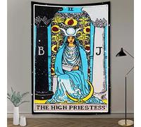 831 Tapiz De Pared Grande Tapiz Colgar Pared Tapiz Picnic Colorido Tapices Para Apartamento Habitación Playa 100X150cm La Suma Sacerdotisa-Carta Del Tarot-Misteriosa Adivinación De La Europa Medieval