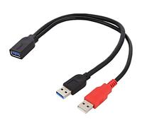 83176 Cable USB A Hembra,USB A Plug x2 0,3 metros Negro 24AWG,28AWG DELOCK