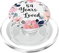 84 Years Loved 84th Birthday Floral 84 Year Old Men Women PopSockets PopGrip para MagSafe