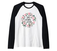 84 Years Loved Women Men 84 Years Old Cool 84t Birthday Camiseta Manga Raglan