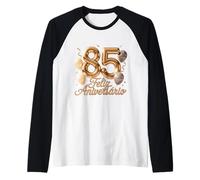 85 Feliz Cumpleaños Portugal Feliz Cumpleaños Portugués Camiseta Manga Raglan