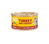 Edgard & Cooper Adult Trocitos de Pavo y Pollo de Corral en Salsa Lata Gatos 85 gr