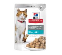 Hills Science Plan Feline Sterilised Trucha (Bolsita) - Pack 12 x Bolsa de 85 gr