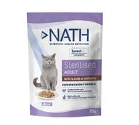 85 g Nath Sterilised Adult Cordero y Sardina en Gelatina sobre para gatos