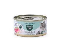 85 g Natura Diet Adult & Senior Atún y Bacalao lata para gatos