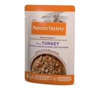 85 g Nature's Variety Bocaditos de Pavo Sobre en Salsa para gatos