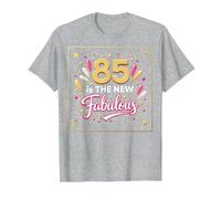 85 is The New Fabulous Regalo de Cumpleaños con Estampado de celebración Camiseta, Hombre, Gris Jaspeado, L