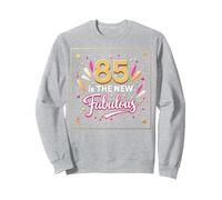 85 is The New Fabulous Regalo de Cumpleaños con Estampado de celebración Sudadera, Unisex para Adultos, Gris Jaspeado, L