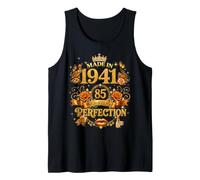 85 Year Old Made in 1941 Retro Floral 85th Birthday Women Camiseta sin Mangas