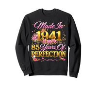 85 Year Old Made in 1941 Retro Floral 85th Birthday Women Sudadera
