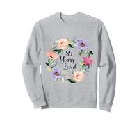 85 Years Loved 85th Birthday Floral 85 Years Loved Women Sudadera