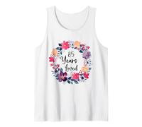 85 Years Loved Floral 85th Birthday Men Women Anniversary Camiseta sin Mangas