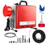 850W Máquina de Limpieza de Tuberías, Limpiador de Desagües Eléctrico de 400 rpm, Desatascador Eléctrico de Tuberías con Espirales de 16mm y 10mm Adecuado para Tubos de Ø20-100mm 20M Spiralen