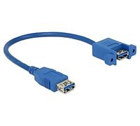 85111 Cable USB A Hembra,Ambos Lados 0.25m Azul 24AWG,30AWG 5Gbps DELOCK