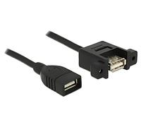 85460 Cable USB 2.0 USB A Hembra,Ambos Lados 1m Negro 480Mbps DELOCK
