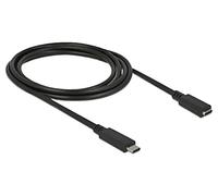 85542 Cable USB C Hembra,USB C Macho 2m Negro HDCP,HDR 10Gbps DELOCK