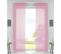 85589N2 Juego de 2 Cortinas correderas (245 x 60 cm), Color Rosa