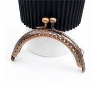 85mm Embossed Metal Square Bag Handles Handbag Lock Purse Frame Kiss Clasp Sewing Brackets Clutch DIY Bags Accessories(Single-RedBronze,85mm-4Pcs)