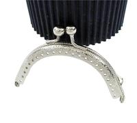 85mm Embossed Metal Square Bag Handles Handbag Lock Purse Frame Kiss Clasp Sewing Brackets Clutch DIY Bags Accessories(Single-Silver,85mm-10Pcs)