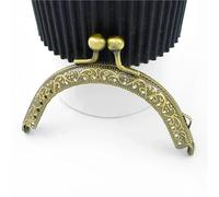 85mm Embossed Metal Square Bag Handles Handbag Lock Purse Frame Kiss Clasp Sewing Brackets Clutch DIY Bags Accessories(Single-Brass,85mm-10Pcs)