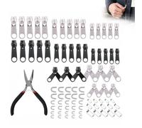 85PCS Deslizador Cremallera Recambio, Cremalleras Lampo Kit Reparación, Nylon Cremallera Cremallera 3#5#8# Incluyendo dientes de cuatro garras y pinza para cremalleras para chaquetas, bolsos, maletas