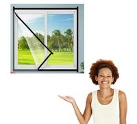 85x110cm, Mosquitera para ventana, Mosquitera autoadhesiva para ventana, Mosquitera para ventana, Malla de insectos para ventana, con cintas autoadhesivas