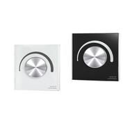 86 0/1-10V PWM 10V Perilla de panel de vidrio templado Atenuador blanco y negro Controlador LED Atenuador LED(Blackknob)