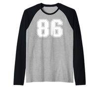 86 Número Ochenta y Seis Equipos Deportivos gráfico Varsity Matching Camiseta Manga Raglan
