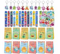 86 piezas Monster Party Mitgebsel Set,Monster Theme Party Geschenke,Monster Geburtstag Party Zubehör mit Schnapparmbändern Schlüsselanhänger Geschenkktüten Aufkleber Fur Kindergeburtstag Junge Mädchen