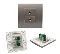 86 Tipo Micrófono Panel Módulo Enchufe Pared Sin Soldadura Tornillo Alambre 6.5mm 2PCS