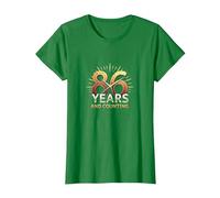 86 Years and Counting - Arte de celebración de Regalo de cumpleaños Camiseta, Mujer, Verde Kelly, XL