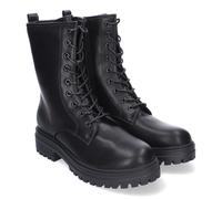 86093 Botas de Mujer, Comodas y Elegantes, Estilo Militar con Cordones, Suela Dentada y Cremallera Lateral Negro Talla 39